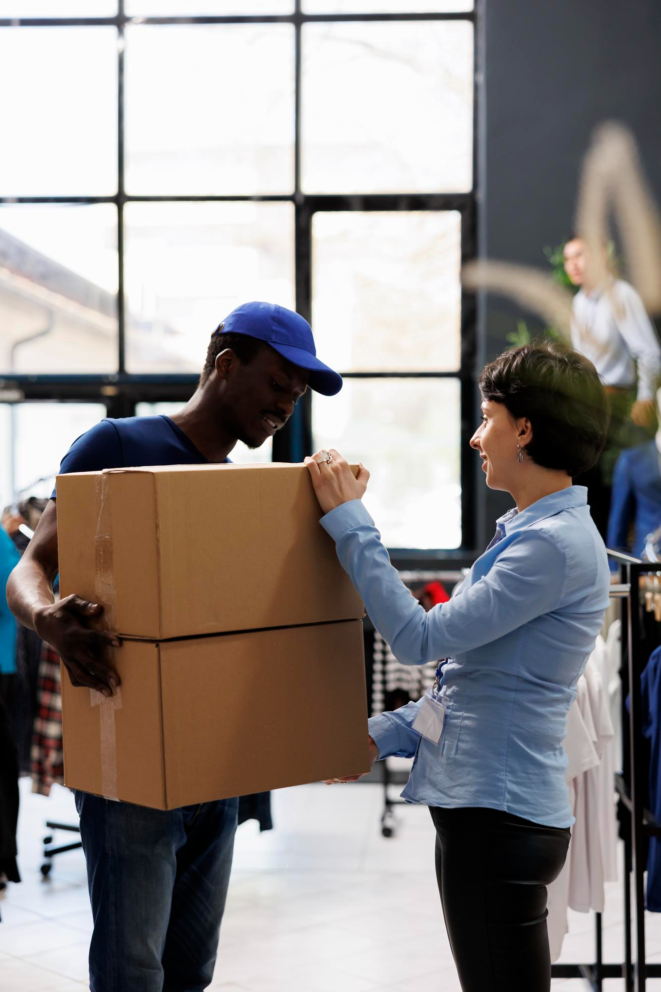 Entrega de paquetes en una operación de retail